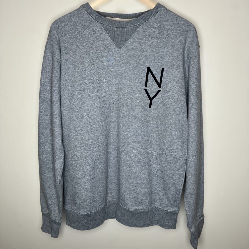 Saturdays Surf NYC Sweatshirt Large Mens Gray Graphic Terry Cotton Crew Neck